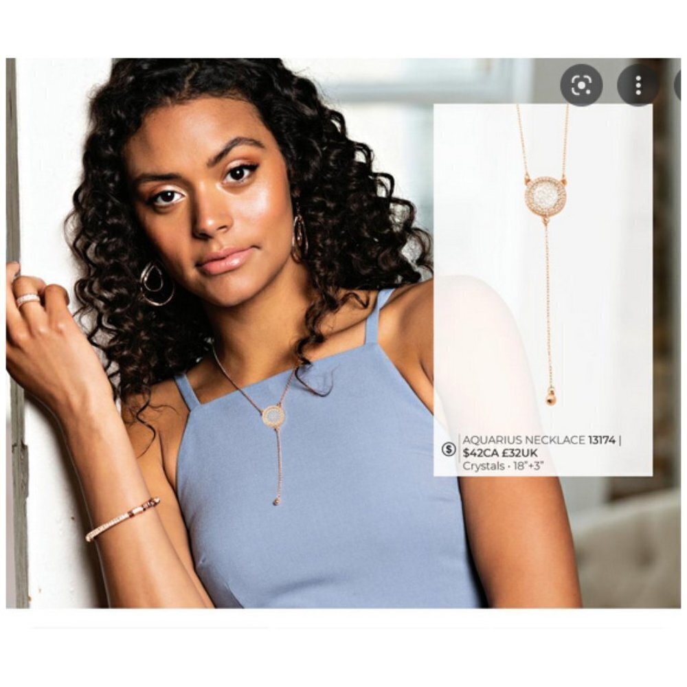 Park lane aquarius dainty chain necklace Y shape drop rose gold.